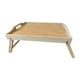 thumbnail image 1 of Mesa auxiliar de bambú con patas plegables para cama, mesa auxiliar para café, té, portátil, bandeja de desayuno para dibujar, trabajar, ver películas, 1 of 8