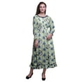 thumbnail image 1 of Bimba Tie-Dye Women Long Sleeve SmockedÂ&nbsp;DressÂ&nbsp;Round Neck Ruffle Summer Maxi-Medium, 1 of 5