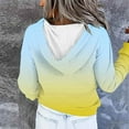 thumbnail image 6 of XPMWRP Women's Drawstring Gradient Hoodies Sweatshirt Fall Winter Long Sleeve Button Down Pullover Sweatshirts With Pockets Blue L, 6 of 6