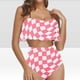 thumbnail image 5 of Bikini de Mujer Trajes de Baño Bikini con Ruffles Conjunto con Sujetador Acolchado Extraíble, Pantalones Cortos de Cintura Alta para la Playa, 5 of 6