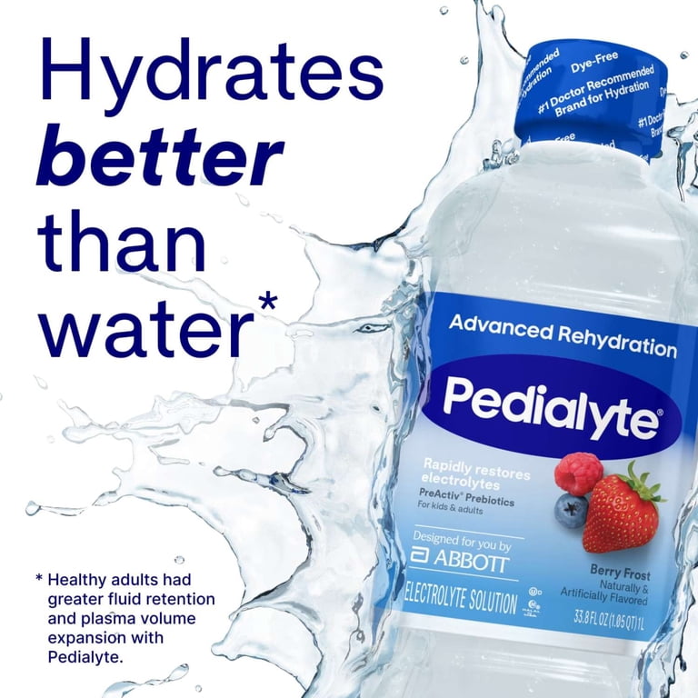 Pedialyte Advanced Rehydration Drink, Berry Frost, 1L, 4 Pack photo 6