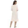 thumbnail image 5 of WBQ Womens Sleepshirt Soft Sleepwear Pleated Nightshirt Comfy Sleep Dress Long Sleeve Nightdress, 5 of 6