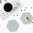 thumbnail image 4 of Honeii Polar Bears And Snowy Winter Print Leather Coaster Set of 4, Ideal for Safeguarding Your Furniture from Drinks Spills and Effortless Cleanup-Hexagon, 4 of 6