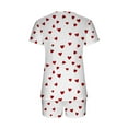 thumbnail image 7 of Women's Pajamas Sets Short Sleeve Lounge Sets Sleepwear Heart T-Shirts Shorts Casual Two Piece Pjs Set, XXL, 7 of 7