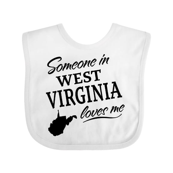 Inktastic Someone in West Virginia Loves Me Boys or Girls Baby Bib