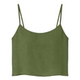 thumbnail image 5 of CUZIBR Women Cami Solid Color Spaghetti Strap Scoop Neck Loose Fit Crop Top Camisole Summer Sleeveless Tank Top Casual Blouse Lightweight Basic Beach Vacation Shirt,Army Green,L, 5 of 5