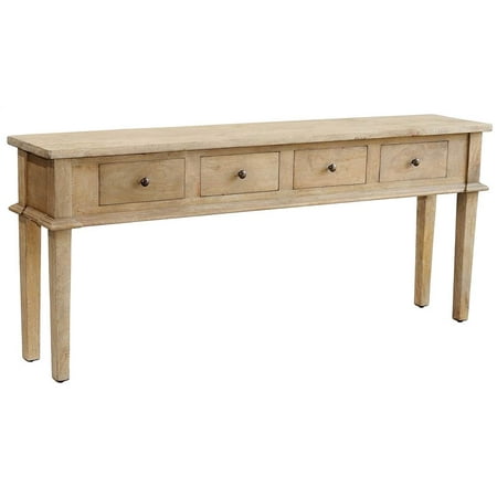 Console Table in Rustic Mango Gray Wash Finish