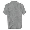 thumbnail image 3 of AHTJRT Men's Linen Henley Tunic 3/4 Sleeve Lightweight Cotton T-Shirt for Beach and Yoga Gray XL, 3 of 5