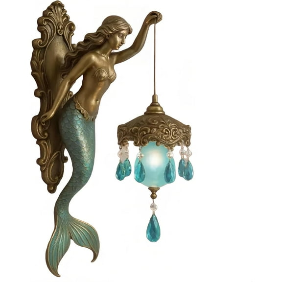 Mermaid Wall Lamp, Vintage Design Mermaid Lamp, 12 Inch Vintage Style Bedroom Beside Wall Light for Hotel Restaurant Decorative Wall Lamp (12 INCH)