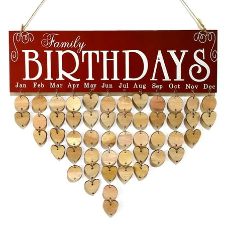 Wood Save The Date DIY Wood Family Friends Birthday Reminder Special Dates Planner Board Wooden Calendar Home Hanging Decor Gift Style 4 ()