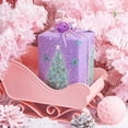 thumbnail image 4 of Christmas Purple Wrapping Paper Mini Roll, Christmas Tree Butterfly, Pink Purple Stripe Reversible Design for Winter Holiday Family Gathering, 17 inches x 32.8 Feet, 4 of 9