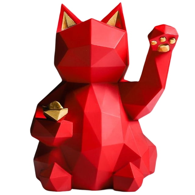 Figuras Gato en Miniatura Escultura Escritorio Mate Geométrico para Estantería