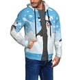 thumbnail image 2 of Goofa Collie in Bathtub Pattern Mens Full-zip Hoodie, Zip-up Pullover Hooded Sweatshirt, Kangaroo Pocket Hoodie Ideal for Daily Wear, Travel, and Home-Small, 2 of 5