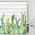 thumbnail image 6 of Cactus Shower Curtain, Western Tropical Desert Green Succulent Plant and Grey Rustic Wooden Board, 72 x 72 Inches Polyester Fabric Bathroom Decor Set with 12 Hooks, 6 of 6