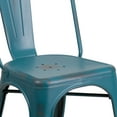 thumbnail image 6 of Flash Furniture Blake Commercial Grade 4 Pack Distressed Kelly Blue-Teal Metal Indoor-Outdoor Stackable Chair, 6 of 7