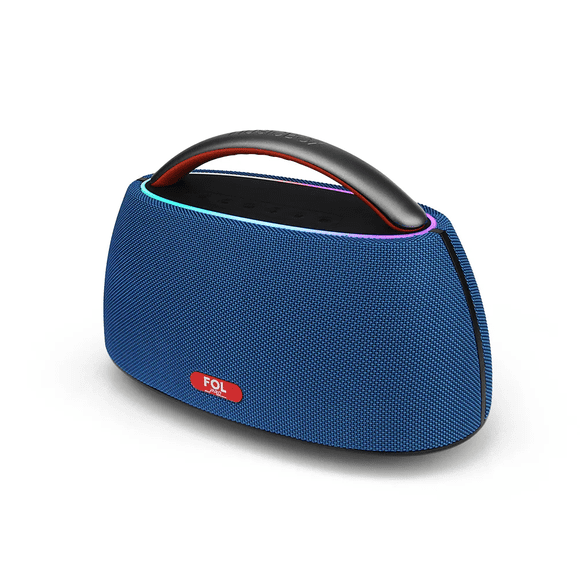 Bocina Fol Inalámbrica Bluetooth Portátil Recargable Fs-r316 Tws Rgb 40w Azul