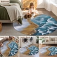 thumbnail image 5 of Small Round Rug 3Ft Washable Non-Slip, Blue Beach Circle Area Rugs for Living Room Bedroom, Summer Ocean Coastal Waves Gradient Abstract Indoor Floor Mats Carpet Runner for Home Decor, 5 of 8
