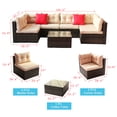 thumbnail image 1 of Patio Furniture Set PE Rattan Sectional Garden Furniture Corner Sofa Set (7 Pieces, Shallow brownCushion), 1 of 4