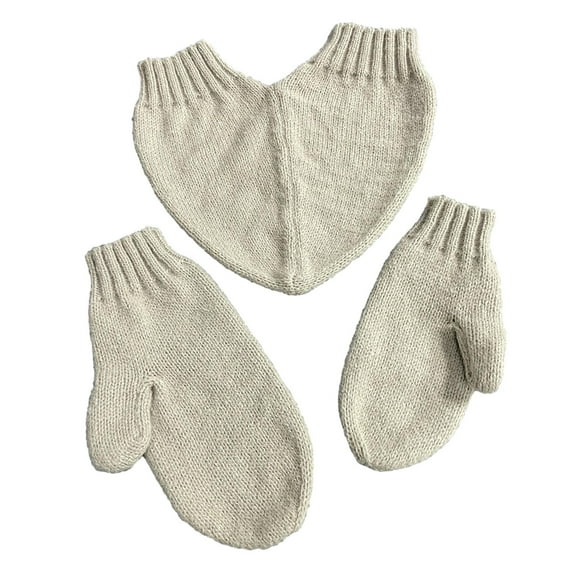 Abbraccia Couple Holding Hands Gloves Love Holding Hands Knitted Gloves Stretch Cuff Soft Thick Winter Gloves for Hiking Skiing Outdoor Light Gray
