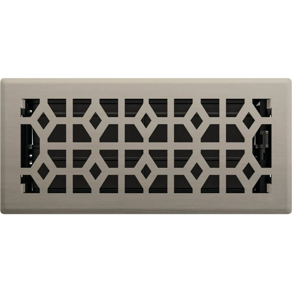 Imperial Templar Floor Register Brushed Nickel Steel - Adjustable - 4 in x 10 in