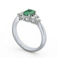 thumbnail image 2 of 2.60 Ct Latest Design Oval Shape Real Emerald Gemstone Diamond Ring for Wedding 14K White Gold Size 5, 2 of 7