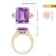 thumbnail image 5 of ANGARA Natural Amethyst with Diamond Solitaire Ring in 14K Yellow Gold for Women, Girls Ring Size-12 (Stone Grade-A, Size-14x12mm) February Birthstone Jewelry Gift for Her Birthday, Wedding Engagement, 5 of 10