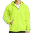 thumbnail image 2 of Gildan High Visibility Hoodie | Full-Zip Safety Hoodie for Men, Hi-Vis Work Clothes, Green Fleece Pullover Sweatshirt, 50/50 Cotton/Polyester - Size 2XL, 2 of 5