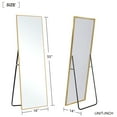 thumbnail image 2 of 55"x16" Modern Full Length Mirror Aluminum Rectangle Body Floor Mirrors with Stand,Gold, 2 of 5
