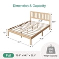 thumbnail image 5 of Novilla 12" Bed Frame Wood Bed Frame Full with Headboard,White Wood Bed Frame Foundation with Wood Slat Support, No Box Spring Needed, Easy Assembly, 5 of 7