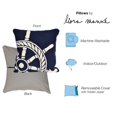 thumbnail image 5 of Liora Manne Frontporch Ship Wheel Indoor Outdoor Decorative Pillow Navy, 5 of 6
