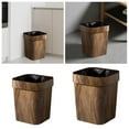 thumbnail image 5 of Walnut Brown Wood Grain Bathroom Garbage Can With Swing Top Lid, Rotating Design, Minimalist Can, Dustbin for Home, Garden, Office or Place of Business., 5 of 5