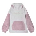thumbnail image 3 of Womens Hoodie Pullover Print Big Size Long Pockets Cat Ear Top Cute Hooded Sweatshirts Pink 2XL, 3 of 8