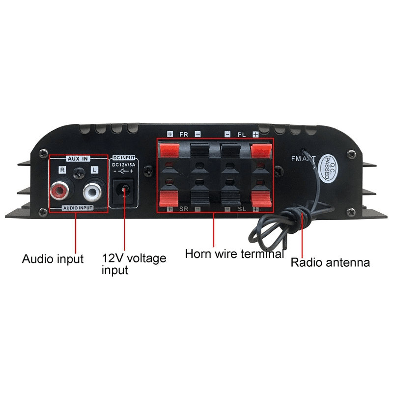 12V 4 Channel Car Amplifier Subwoofer Amplifier Stereo Box 4 Voice Channel Player Amplificador