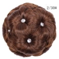 thumbnail image 1 of Bague Perruque Femme Cheveux Bouclés Mariée Maquillage Diamant Chignon Fleurs Postiche, Chandail Toupet, 1 of 2