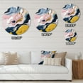 thumbnail image 5 of Designart "Fluid Stone Yellow and Blue VI" Abstract Marble Round Metal Art, 5 of 5