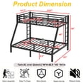thumbnail image 3 of Miniyam Twin XL Over Queen Metal Bunk Bed, Heavy Duty Frame, Fast Assembly, Noise Reduced, Black, 3 of 8