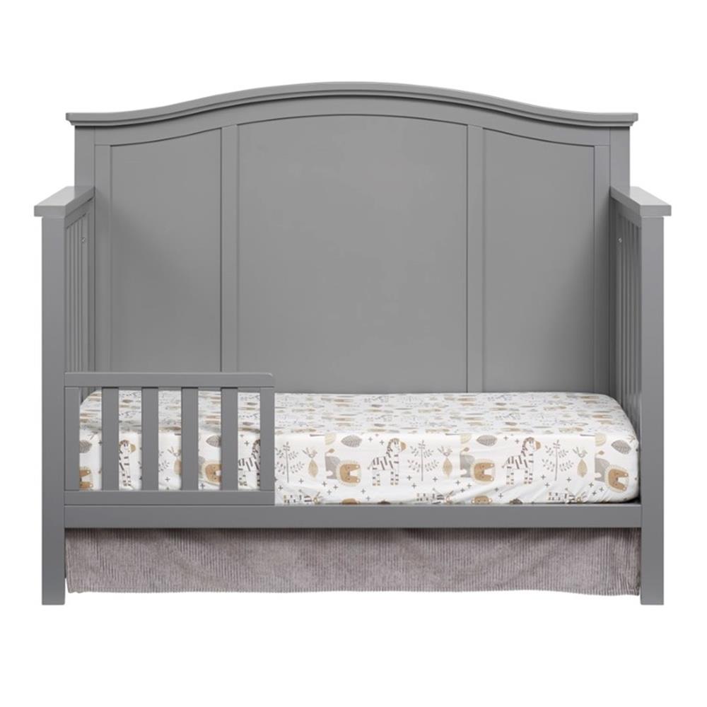 Pemberly Row Contemporary Wood Guard Rail in Dove Gray Finish