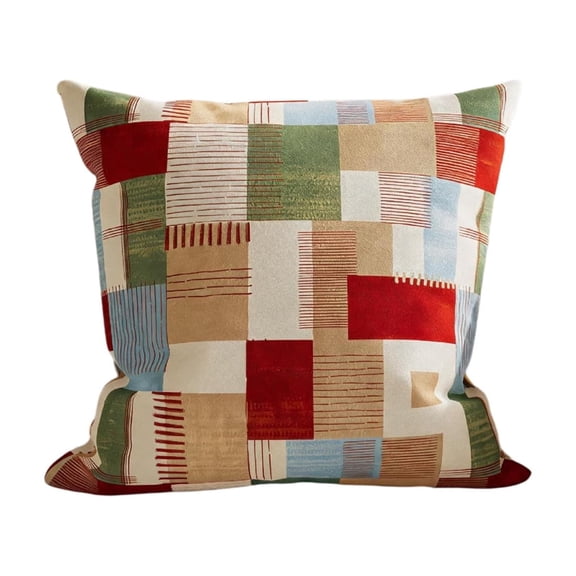 Btomtd 18 x 18 Pillow Covers, Colorful Puzzle Piece Boho Throw Pillow Cover, Couch Cushion Cases for Window Sofa, Multicolor (Checkered)