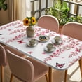 thumbnail image 3 of Butterfly Flower Table Cloths for 4 Foot Rectangle Tables, Watercolor Farmhouse Country Pink Floral Patio Waterproof Elastic Fitted Tablecloths, Washable Rectangular Table Cover for Camping, 3 of 8
