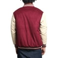 thumbnail image 2 of G-Style USA Men's Letterman Baseball Varsity Jacket VJ100A - BURGUNDY/KHAKI - 3X-Large, 2 of 6