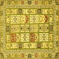 thumbnail image 1 of Ahgly Company Machine Washable Indoor Square Abstract Yellow Modern Area Rugs, 4' Square, 1 of 4