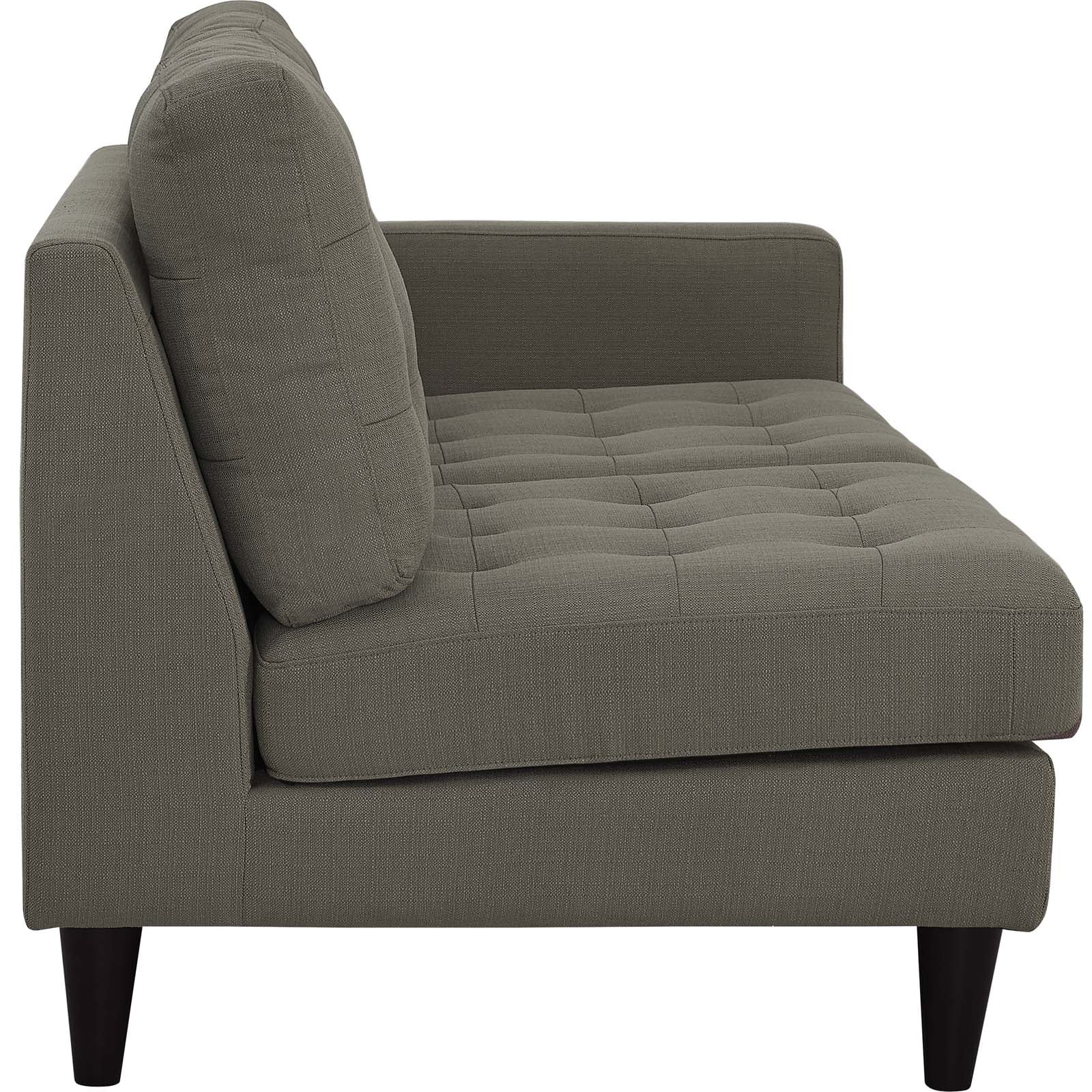 Modway Empress Right-Facing Upholstered Fabric Loveseat in Granite