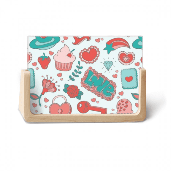 Valentine's Day Love Strawberry Heart Photo Wooden Photo Frame Tabletop Display