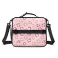 thumbnail image 2 of Pink Leopard Print Insulated Lunch Bag with Shoulder Strap and Bottle Holder,Bento School Lunch Bag Box,11x9.5x3.5 Inches, 2 of 5