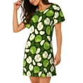 thumbnail image 2 of Naloa Green Fruit Print Women Nightgowns,Womens Loungewear,Short Sleeve Sleepwear,Comfy Ladies Nightdress, 2 of 6