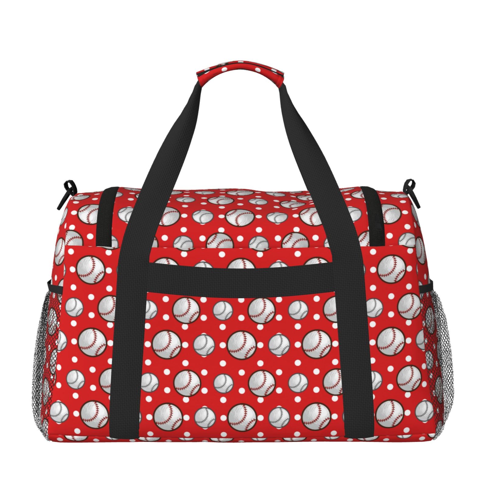 Hirioo Cute Baseball Hand Travel Bag for Men Women,Durable and Spacious Travel Bag with Multiple Pockets for Work, Travel, Weekend Getaways