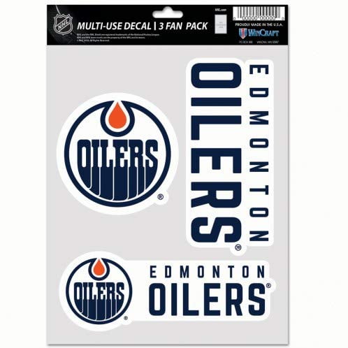 Wincraft NHL Edmonton Oilers Decal Multi Use Fan 3 Pack Team colors One Size