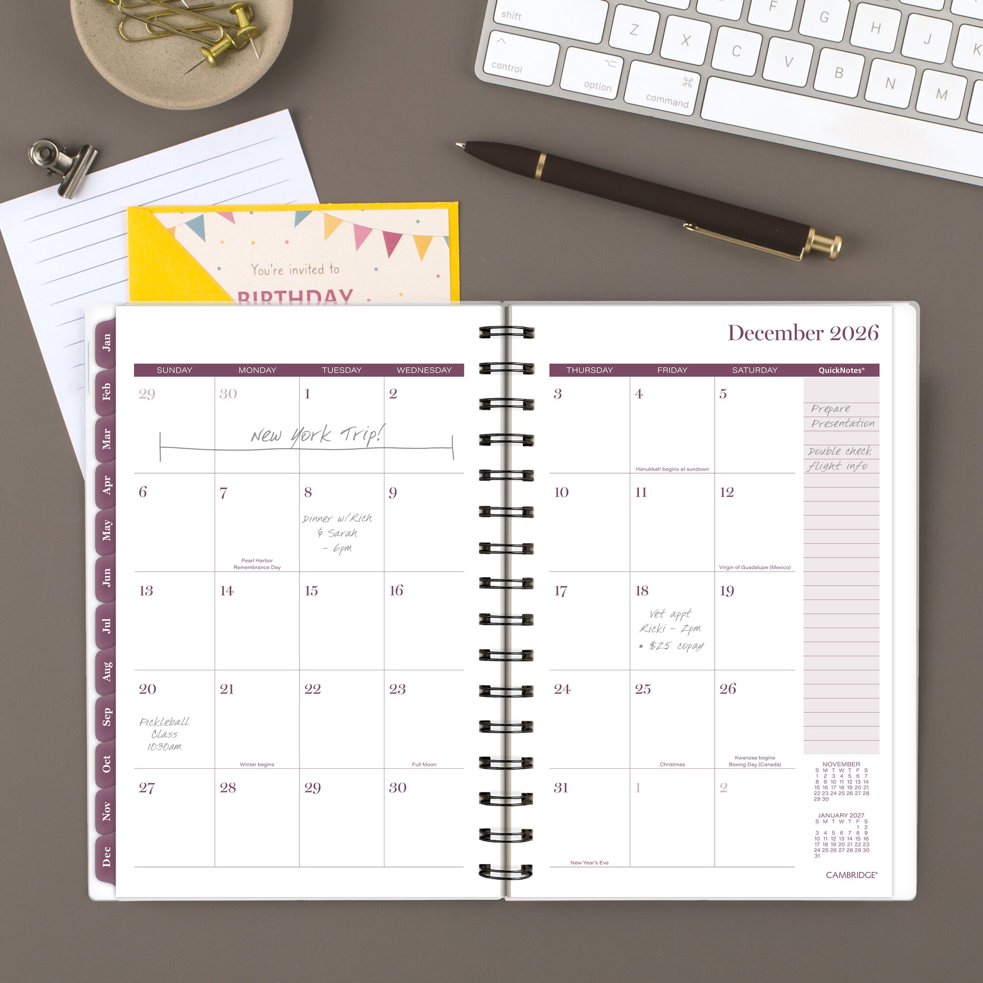 Cambridge Facet 2026 Customizable Weekly Monthly Planner Small 5 12 x 8 12 -