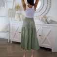 thumbnail image 6 of Sentmoon Ruffle Skirt Oversized Elastic High Waist Boho Flowy Skirt Pleated Beach Solid Color Loose Stretchy Womens Skirts Fall Delightful Winter for Bookstore Visit Mint Green S, 6 of 10