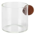 thumbnail image 1 of Taza de café, taza de café de vidrio, taza de café transparente con mango de bola de madera, taza de café de vidrio transparente, integración perfecta, 1 of 8